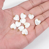 5PCS Mother of Pearl Heart Shell Pendants for Jewelry Making