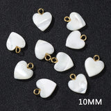 5PCS Mother of Pearl Heart Shell Pendants for Jewelry Making