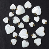 5PCS Mother of Pearl Heart Shell Pendants for Jewelry Making