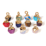 5PCS Natural Amethysts Quartz Crystal Stone Charm Pendant for Jewelry Making