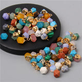 5PCS Natural Amethysts Quartz Crystal Stone Charm Pendant for Jewelry Making