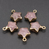 5PCS Natural Stone Star Charms Mixed Crystal Pendant for Jewelry Making DIY