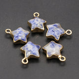 5PCS Natural Stone Star Charms Mixed Crystal Pendant for Jewelry Making DIY