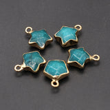 5PCS Natural Stone Star Charms Mixed Crystal Pendant for Jewelry Making DIY