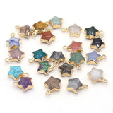 5PCS Natural Stone Star Charms Mixed Crystal Pendant for Jewelry Making DIY