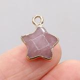 5PCS Natural Stone Star Charms Mixed Crystal Pendant for Jewelry Making DIY