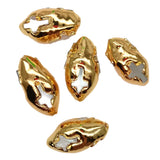 5PCS Natural Shell Cross Plated Beads For Jewelry 15x30mm