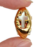 5PCS Natural Shell Cross Plated Beads For Jewelry 15x30mm