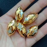 5PCS Natural Shell Cross Plated Beads For Jewelry 15x30mm