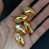 5PCS Natural Shell Cross Plated Beads For Jewelry 15x30mm