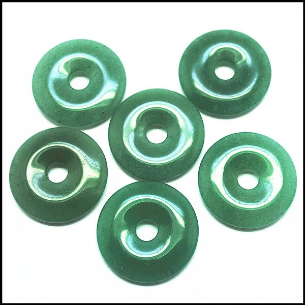 5PCS Gemstone Donut Round 30mm Green Aventurine Cherry Quartz Amethyst
