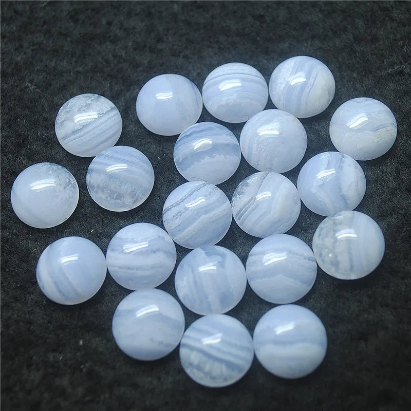 5PCS Agate Stone Cabochons 10MM 12MM Round Shape Semi Precious Beads Cabs