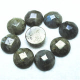 5PCS 20MM Round Faceted Labradonite Stone Cabochons for DIY Jewelry Making