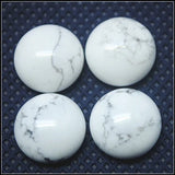 5PCS 20mm Round Gem Stone Cabochons Metal Base Pendants Making Accessories