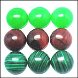 5PCS 20mm Round Gem Stone Cabochons Metal Base Pendants Making Accessories