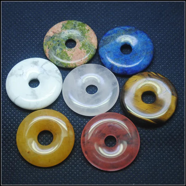 5PCS Gem Stone Donut Shapes for Jewelry Making