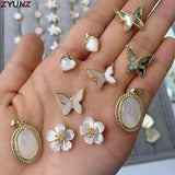 5PCS Mother of Pearl Pendants Necklace Shell Charm for Jewelry Making