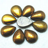 5PCS Pyrite Stone Cabochons 15X20MM Golden Colors DIY Beads