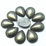 5PCS Pyrite Stone Cabochons 15X20MM Golden Colors DIY Beads