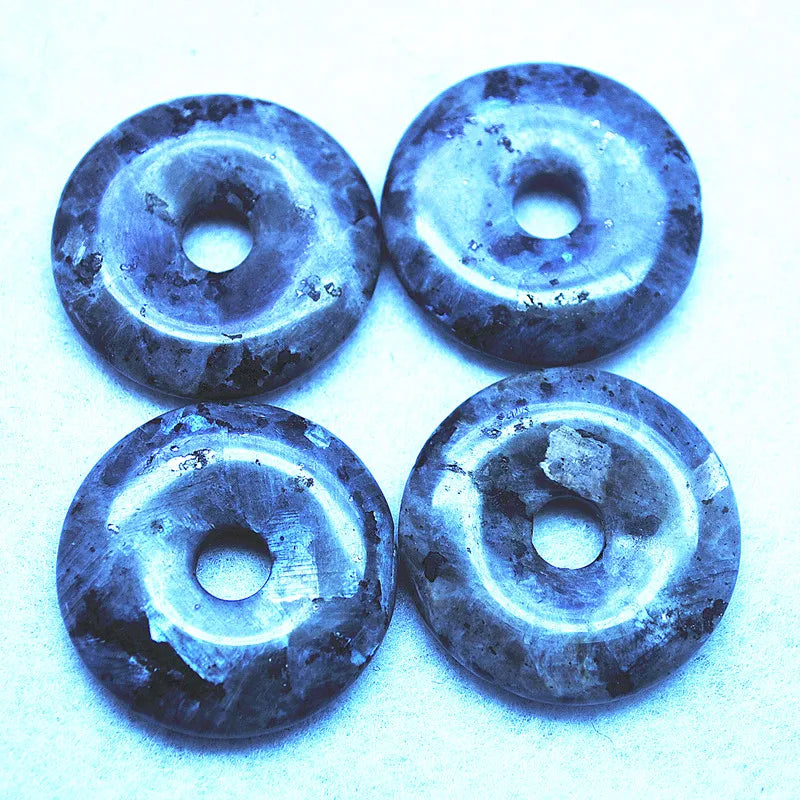 5PCS 30mm Labradorite Stone Donut Round Shape DIY Jewelry Findings