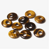 5PCS Natural Stone Round Mixed Pendants Tiger Eye Agat Child Couple Gift