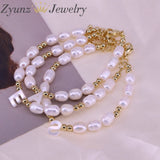 5PCS Freshwater Pearl Bracelets Initial Shell Charms Women Girl Jewelry