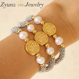 Virgin Mary Bracelet Heart Star Elastic Cross Religion Jewelry Gift
