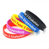 5PCS Diabetic Bracelets Medical Alert Insulin Dependent Silicone Wristband