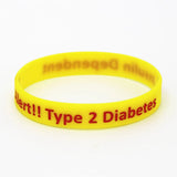 5PCS Diabetic Bracelets Medical Alert Insulin Dependent Silicone Wristband