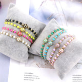5PCS Disco Ball Beads Bracelets Colorful Elastic Wristband Women Jewelry