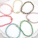 5PCS Disco Ball Beads Bracelets Colorful Elastic Wristband Women Jewelry
