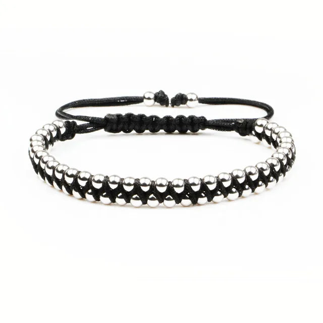 5PCS Copper Bead Bracelet Braid Charm Jewelry