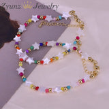 5PCS Natural Freshwater Pearl Bangle Star/Heart Shell Beads Charm Bracelet