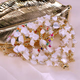 5PCS Natural Freshwater Pearl Bangle Star/Heart Shell Beads Charm Bracelet