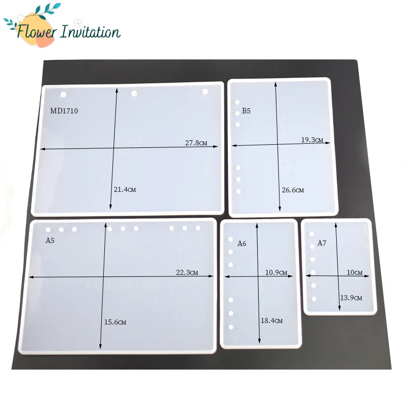 5PCS Notebook Resin Mold Set DIY Epoxy Silicon Mould