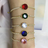 5PCS Zircon Bangles for Women Tennis Chain Punk Jewelry