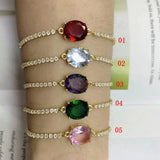 5PCS Zircon Bangles for Women Tennis Chain Punk Jewelry