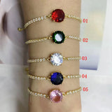 5PCS Zircon Bangles for Women Tennis Chain Punk Jewelry