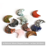 5PCS Pack Moon Statue Gemstone 30x9MM Healing Crystal Reiki Stones
