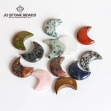 5PCS Pack Moon Statue Gemstone 30x9MM Healing Crystal Reiki Stones