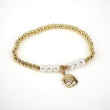 5PCS Pearl Shell Star Bangle Enamel Moon Charms Bracelet Girls Gift