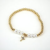 5PCS Pearl Shell Star Bangle Enamel Moon Charms Bracelet Girls Gift