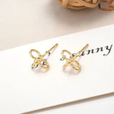 5PCS Pearl Earrings DIY Bridal Earrings Material Cutout Ring Clipped Pearl