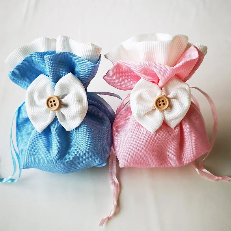 5PCS Polyester Bag Jewelry Packaging Pouch Cosmetic Candy Wedding Gift Bags