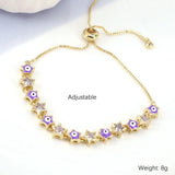 Colorful Enamel Star Eyes Charm Bracelet with CZ Crystal Beads