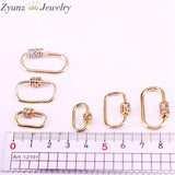Rainbow CZ Micro Pave Oval Crystal Clasp Lock Carabiner Pave Lock Findings