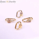 Rainbow CZ Micro Pave Oval Crystal Clasp Lock Carabiner Pave Lock Findings