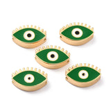 5PCS 18K Plated Brass European Beads Enamel Evil Eye Mixed 18.5x11.5x6mm