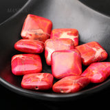 5PCS Red Natrual Stone Sea Sediment Jaspers Loose Beads DIY Jewelry