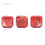 5PCS Red Natrual Stone Sea Sediment Jaspers Loose Beads DIY Jewelry
